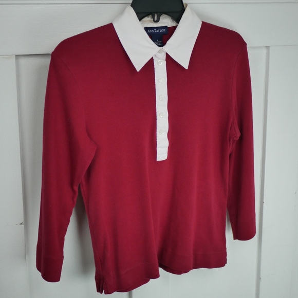 Ann Taylor Red Long Sleeve - Picture 1 of 3